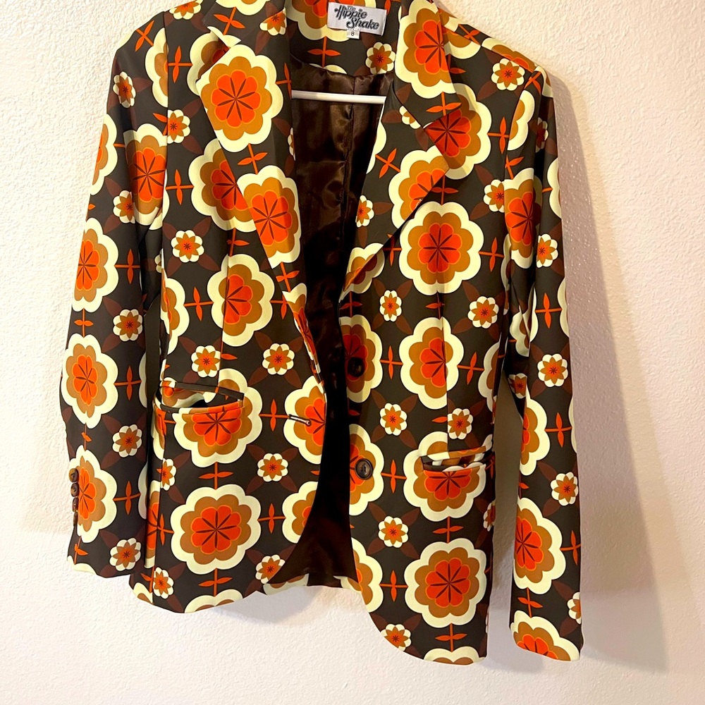 Hippie shake multi-colored flower blazer